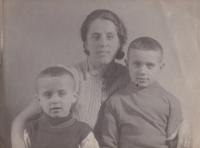 From left: brother Jan, mother Aloisie, née Štivarová, brother Bedřich (around 1948)