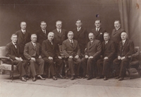 Dad Jan Kabát with colleagues from the Technical Office of the Municipality of Pilsen, where he worked until his arrest in 1952