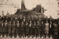 Sokol girls, Otilie Týmalová second from right, top row, circa 1952