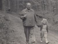 Drahomíra with her grandfather Ladislav Urban, 1961