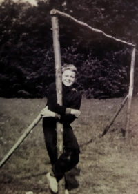 Václav Nedomanský in the second half of the 1950s at the sports camp in Osvětimany