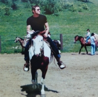 Václav Nedomanský riding a horse, turn of the 1970s and 1980s