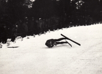 Tomáš Kučera and his fall on the ski jump in Plavy, Jablonec region, 1967