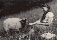 Ludmila Krystyníková, nee. Bartošková, Třemešek,1956