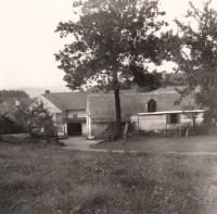 View of Jan Fatka's birth house from the orchard