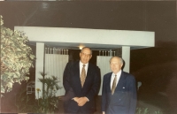 With the Speaker of the Moroccan Parliament Dr. Jelal Essaid (left) at the Czech Embassy in Rabat, 1996