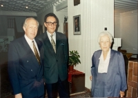 A visit by Professor Francois Fabien and pianist Prof. Jacques Perrin (centre) at the residence of the Czech Embassy in Rabat. Year 1998