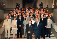 The other Czech ambassadors (fourth row, left) with Foreign Minister Zieleniec (standing next to President Havel) were received by President Václav Havel at Prague Castle in July 1995