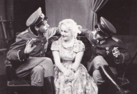 In the role of Zoya Kosmodemjanska in amateur theatre, 1950s