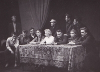 In the role of Zoya Kosmodemjanska in amateur theatre, 1950s