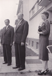 Parents with father-in-law (left)