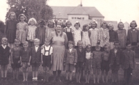 School in Kunčina, 1953, mother a teacher
