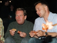 Václav Marhoul (right) with Václav Havel, President of the Czech Republic, 1990s