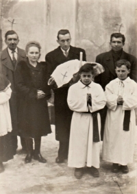 Baptism of Jaroslav Ladýř, Žihle, 1954