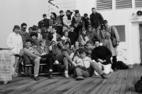 Václav Marhoul (top, far right) on a Křeč ballet troupe tour of Denmark, 1987