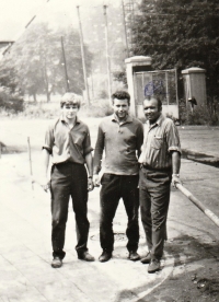 Jaroslav Ladýř Sr., father of the witness, first from the right, with colleagues in ČSAD Karlovy Vary