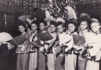 Dancing class at the House of Scientists. Adel is first from left, 1950s.