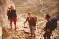 Josef Myslivec s manželkou Janou a švagrovou Jarmilou v Pyrenejích, 1988