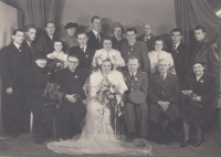 Parents' wedding, next to mum is ministerial councillor Jan Hejman