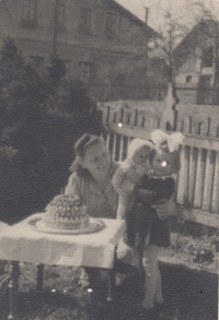 Libuše Jůzová, née Koubová, with her mother, birthday celebration