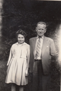 Witness with her father, about 1955