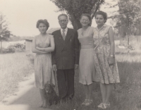 From left: sister Božena Salfická, father Karel, mother Františka, Olomouc, 1959.