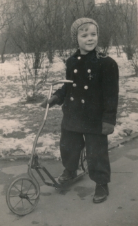 Jan Startl on Charles Square in Prague, 1942