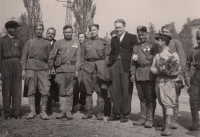 Dad of the witness with Russian liberators, end of the war, 1945