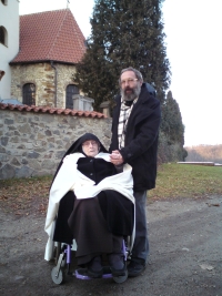 Petr Bubenicek and sister A. M. Schwarzová at Levý Hradec