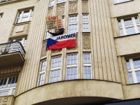 In the Melantrich building, Prague, 17 November 2019