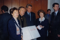 Ladislav Kubizňák and Miloš Zeman opening the CzechTrade office in Riga in 1999