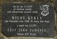 Pamětní deska vojína Miloše Kukly