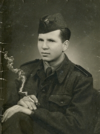 Military portrait of Antonie Tichopádová's husband Luboš, 1956