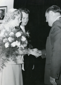 Wedding of Antonia Tichopádová's sister Eva Fusková in 1964