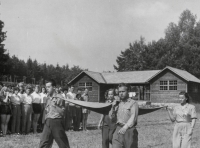 Medical staff from the Infant Institute in Ostrava on holiday in Zruč nad Sázavou, 1951