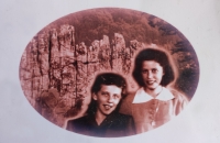 The witness (right) with her younger sister Helena in a photo with the beloved Suché skály in Malá Skála region