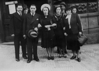 Photos from the wedding, mum's part. She and her father, in a camp in Slovakia, married long distance, 1940