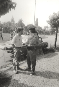 At the "March from totalitarianism to freedom", which he organized in Jaroměř in the spring of 1990