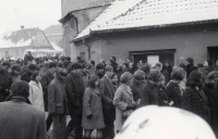 Witness at the funeral of Jan Zajic (on the left Jana Trčková)