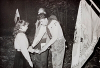 Daughter Irena taking the scout oath on October 27, 1968