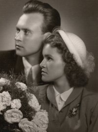 Eva and Karel Ucik, wedding photograph, 1951