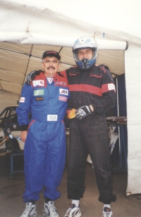 Václav Poláček (left) with European autocross champion Václav Fejfar, 2001