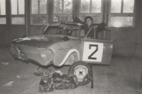 After an accident in the first race, Náchod, 1976