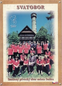 Mixed choir Svatobor on the peak of the same name, 1990 (witness first row in the middle)