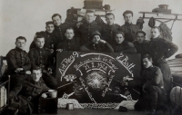 Franz Josef Plischke (fifth from the right above the number 7) served in the Czechoslovak army in Mukachevo, Subcarpathian Rus, 112th Artillery Regiment, 1928 - 60 days until the end of the military service