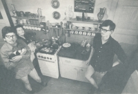 With mother and brother Jan with guinea pigs, Holešovice, 1972