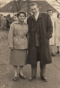 Josef Lexa with his future wife Anna Rybová, 1956