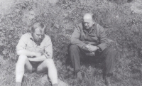 Josef Tomáš (left) as a scout leader, 1968