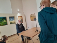 Vladimír Drápal during recording for the project Stories of Our Neighbours (2022)