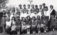 Olga Adámková as a teacher at Dolany Primary School, 1950s